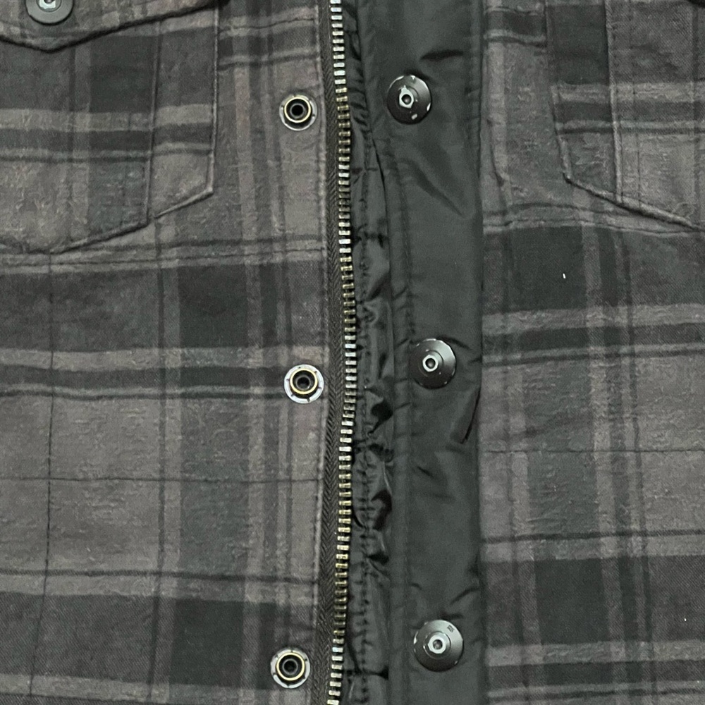 G Star Raw Men’s Flannel Zip Up Snap Hoodie Jacket (Black Plaid) - Picture 4 of 11
